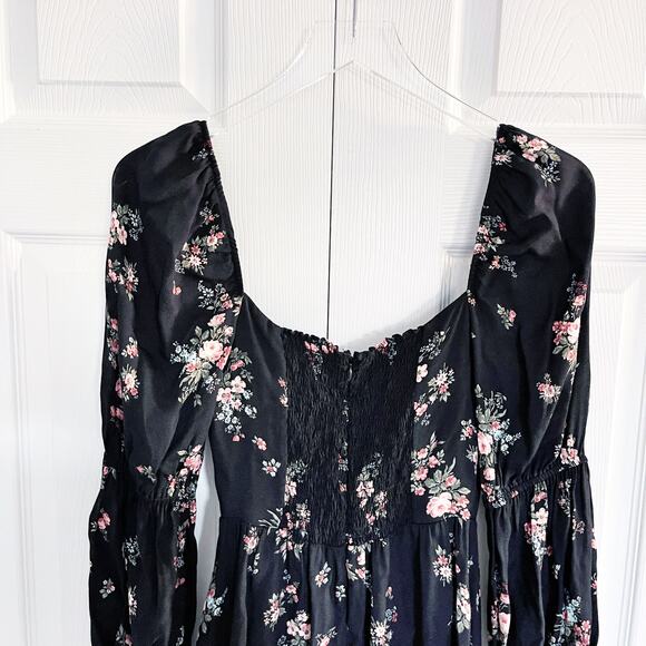 Reformation Mica Dress in Evita Black Floral - Picture 9 of 9